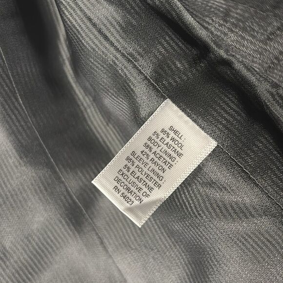 Banana Republic Black Stretch Wool Blend Blazer Size 10 - Picture 9 of 12